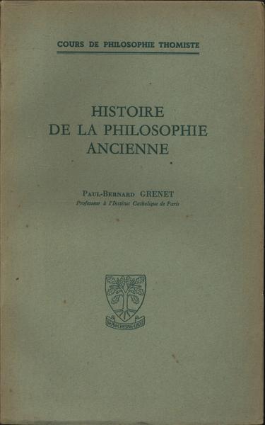 Histoire De La Philosophie Ancienne