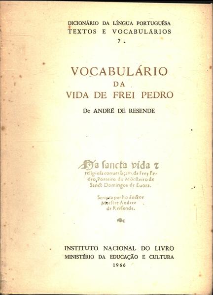 Vocabulário Da Vida De Frei Pedro