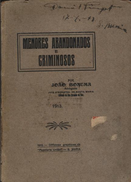 Menores Abandonados E Criminosos