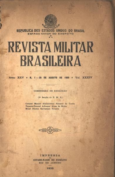 Revista Militar Brasileira (anno Xxv Nº 1, Vol Xxxiv - 1935)