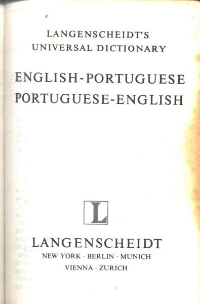 Langenscheidt's Universal Dictionary English-portuguese Portuguese-english (1984)