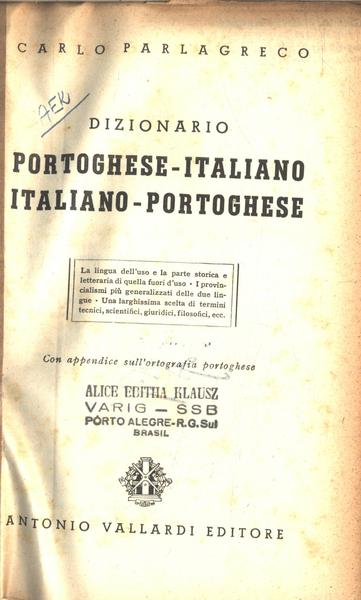 Dizionario Portoghese-italiano Italiano-portoghese (1947)