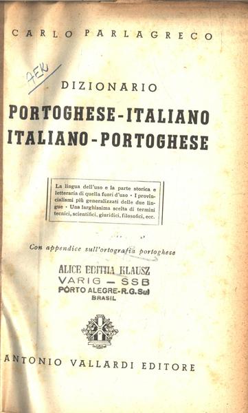 Dizionario Portoghese-italiano Italiano-portoghese (1947)