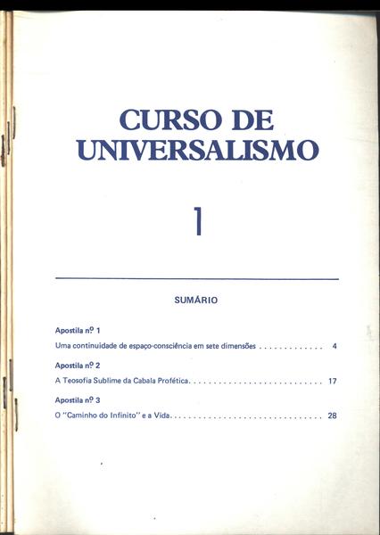 Curso De Universalismo - 3 Volumes