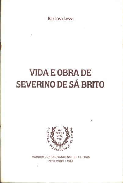 Vida E Obra De Severino De Sá Brito