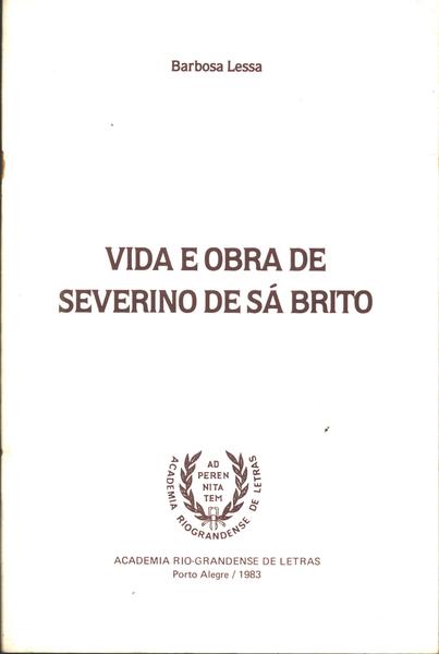 Vida E Obra De Severino De Sá Brito