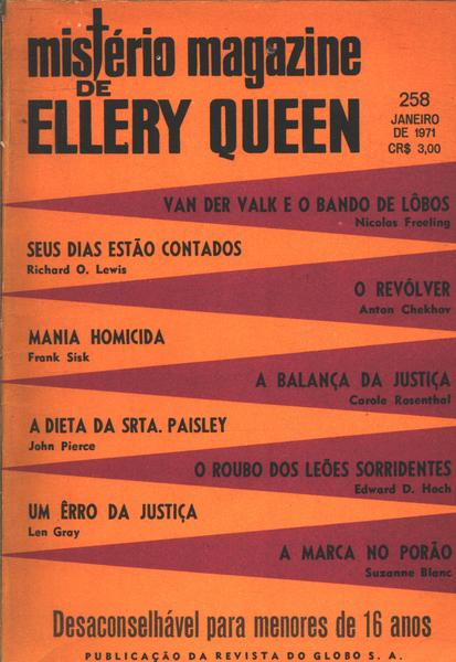 Mistério Magazine De Ellery Queen Nº258
