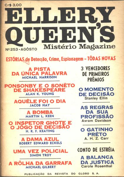 Mistério Magazine De Ellery Queen Nº253