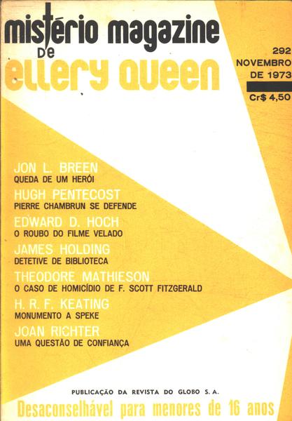 Mistério Magazine De Ellery Queen Nº292