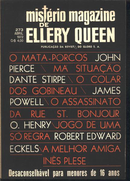 Mistério Magazine De Ellery Queen Nº273