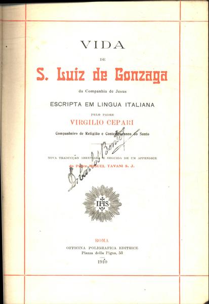 Vida De S. Luiz De Gonzaga