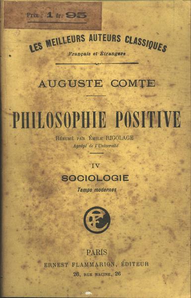 La Philosophie Positive Vol 4
