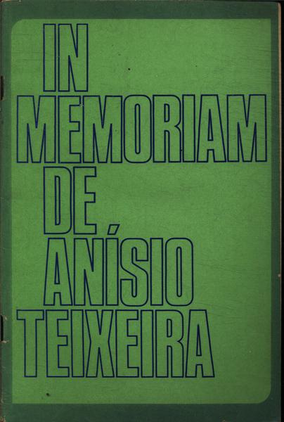In Memoriam De Anísio Teixeira