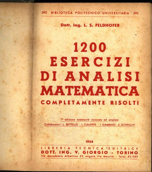 1200 Esercizi Di Analisi Matematica