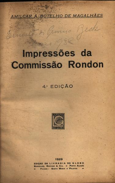 Impressões Da Comissão Rondon