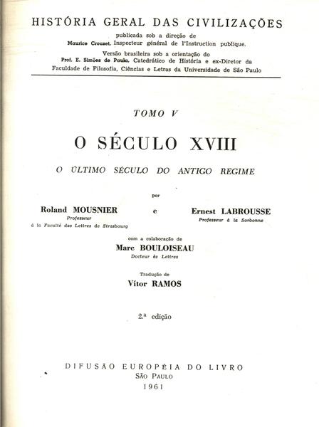 O Século Xviii (em 2 Volumes)