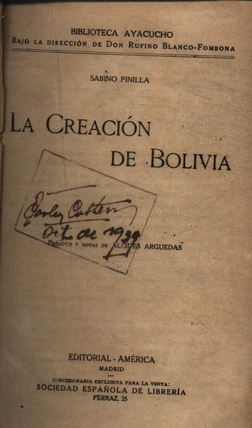 La Creación De Bolivia