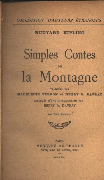 Simples Contes De La Montagne