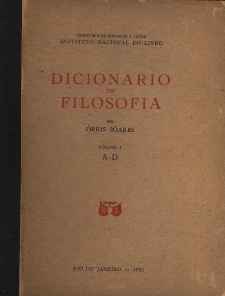 Dicionário De Filosofia Vol 1