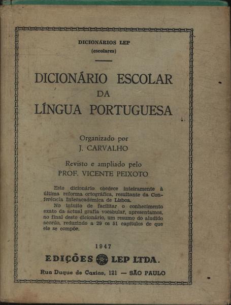 Dicionário Escolar Da Língua Portuguesa