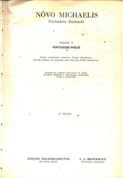 Novo Michaelis Português - Inglês Vol 2 (1968)