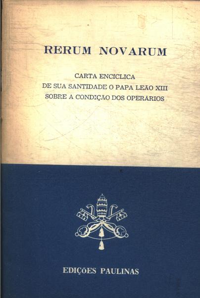 PDF) RERUM NOVARUM, Papa Leão XIII - Resumo