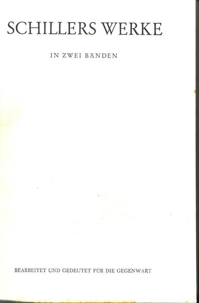 Schillers Werke Vol 2