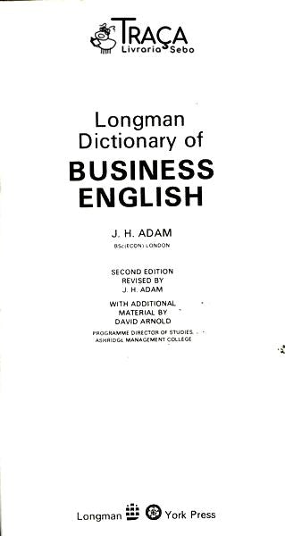 Longman Dictionary Of Business: English (1989)