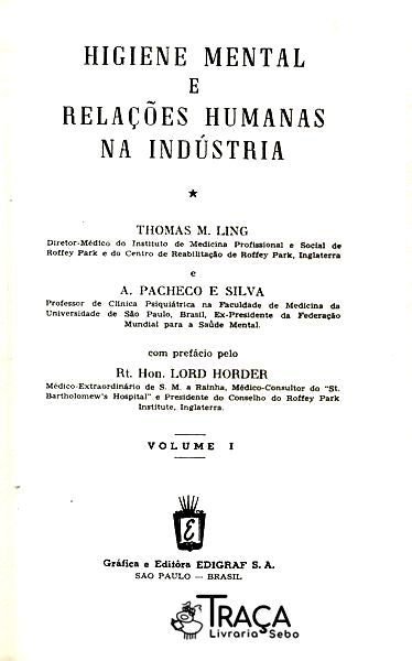 Higiene Mental e Relações Humanas Na Indústria (2 Volumes)