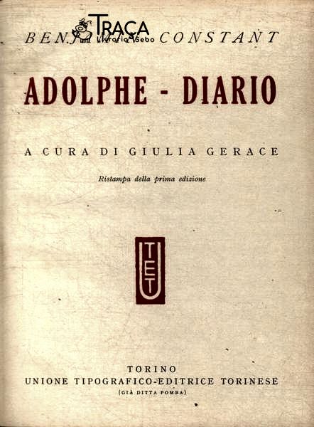Adolphe - Diario
