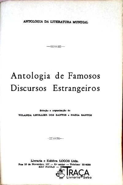 Antologia De Famosos Discursos Estrangeiros