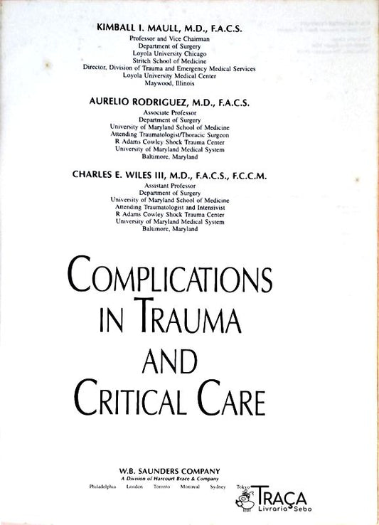 Complications In Trauma And Critical Care