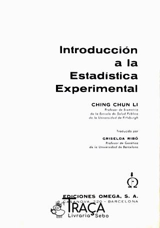 Introducción a La Estadística Experimental