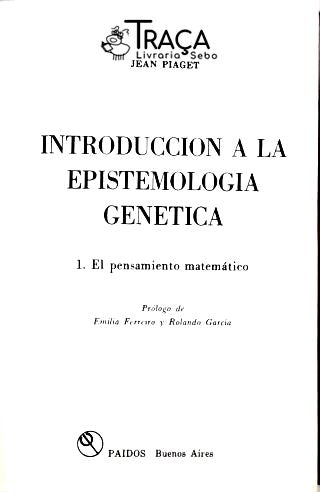 Introducción a la Epistemologia Genética