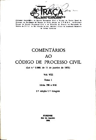 Comentários Ao Código de Processo Civil - Vol. 8 (tomo I)