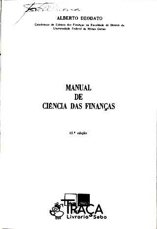 Manual de Ciência das Finanças