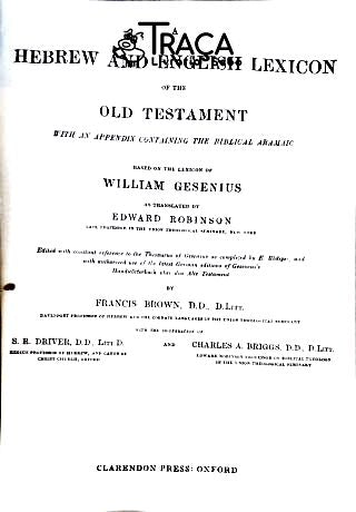Hebrew And English Lexicon Of The Old Testament