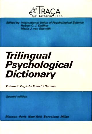 Trilingual Psychological Dictionary - em 3 Volumes