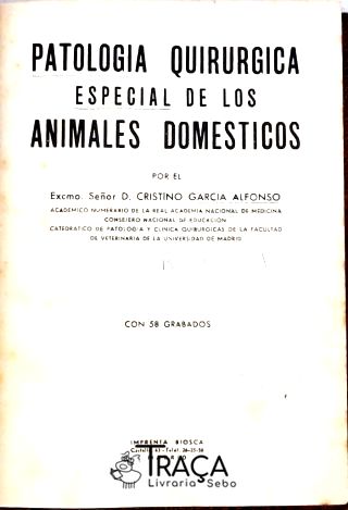Patologia Quirúrgica de Los Animales Domesticos