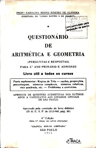 Questionário de Aritmética e Geometria (perguntas e respostas)