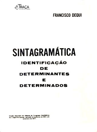 Sintagramática: Identificação de Determinantes e Determinado