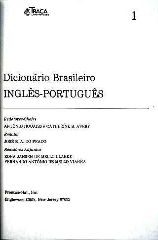 Dicionário Brasileiro Inglês-português - em 2 Volumes