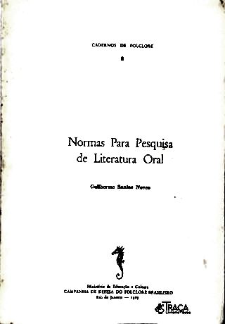 Cadernos de Folclore: Normas para Pesquisa da Literatura Oral