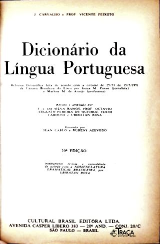 Dicionário da Língua Portuguesa - em 3 Volumes