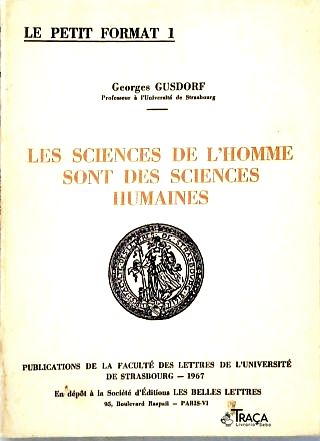 Les Sciences de Lhomme Sont Des Sciences Humaines