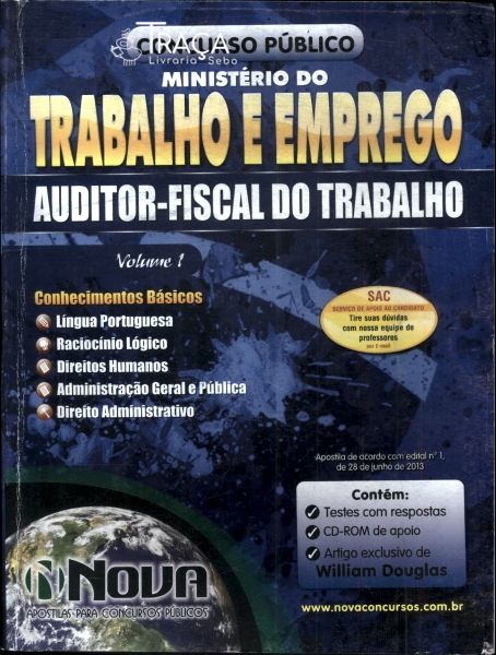 Ministério do Trabalho e Emprego Vol 1 (2013 - Não Inclui Cd)