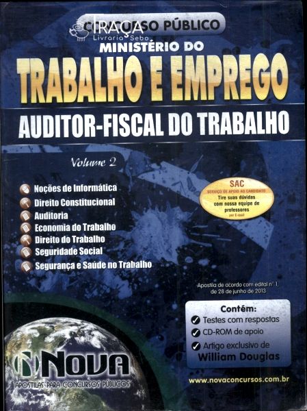Ministério do Trabalho e Emprego Vol 2 (2013 - Não Inclui Cd)