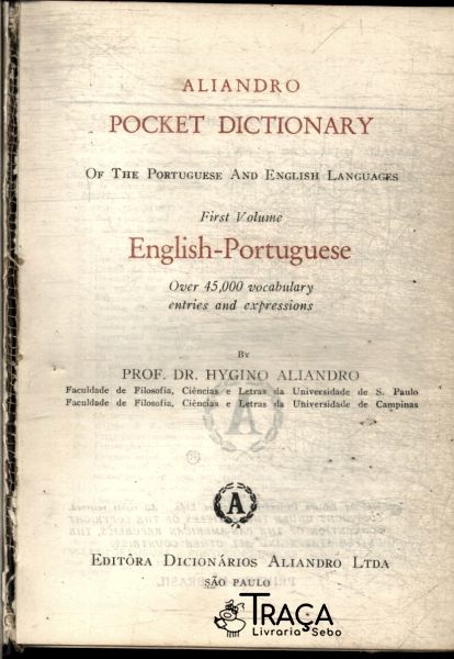 Aliandro: Dicionário de Bolso das Línguas Portuguêsa e Inglêsa Vol 1