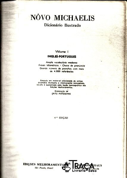 Nôvo Dicionário Michaelis Ilustrado Inglês - Português Vol 1