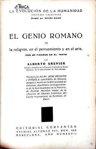 El Genio Romano en la Religión, en el Pensamiento y en el Arte
